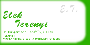 elek terenyi business card